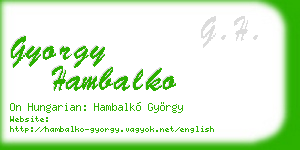 gyorgy hambalko business card